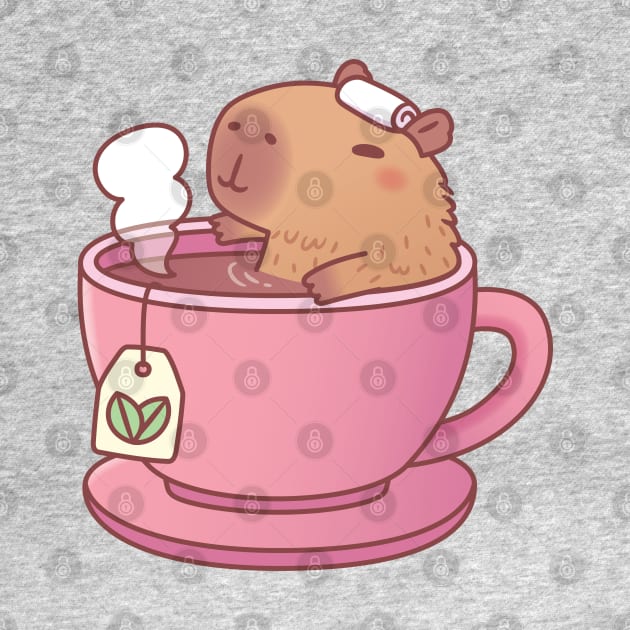 Cute Capybara Relaxing In Cup Of Tea by rustydoodle